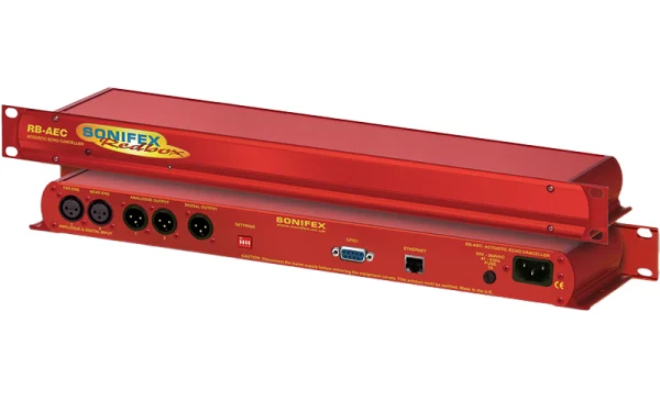 Sonifex RB-AEC acoustic echo canceller front panel – 1U rackmount broadcast unit