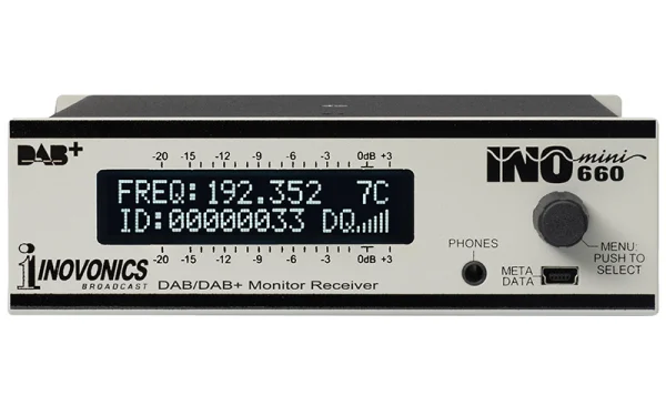The new Inovonics  660 DAB/DAB+ Confidence Monitor provides off-air reception of all standard DAB & DAB+ broadcasts in a compact INOmini package.