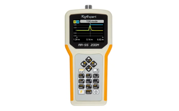 The RigExpert AA-55 Zoom analyzer is designed for measuring SWR (Standing Wave Ratio), Return Loss, Cable Loss, of cable and antenna systems from 60 kHz to 55 MHz.