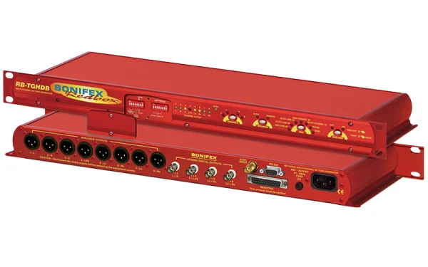 The Sonifex RB-TGHD is an 8 channel audio tone generator that provides line identification for multichannel audio systems, including 5.1 and 7.1 surround sound typically used in high definition television broadcasts.