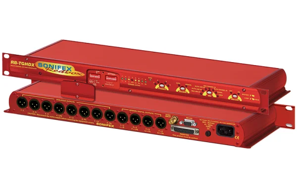 The Sonifex RB-TGHDX is an 8 channel audio tone generator that provides line identification for multichannel audio systems, including 5.1 and 7.1 surround sound.