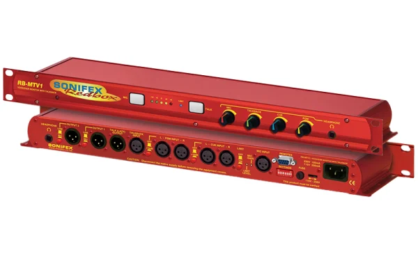 The Sonifex RB-MTV1 contribution voice-over monitor is a 1U rack-mount designed to be used in voice-over booths, news booths, commentary locations.