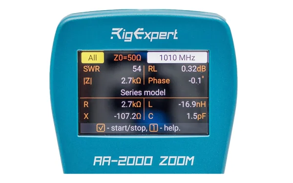 The RigExpert AA-2000 ZOOM analyser is designed for measuring SWR (Standing Wave Ratio), Return Loss, Cable Loss, of cable and antenna systems from 100 kHz to 2000 MHz.