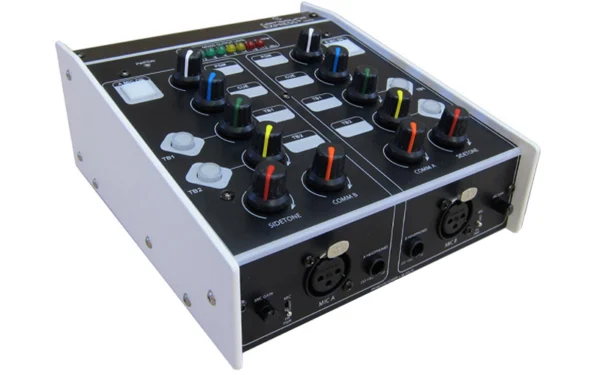 The Glensound Express IP Mini is a cutting-edge 2-user Dante/AES67 commentary unit, designed for high-quality audio broadcasting in live sports, events, and studio applications.