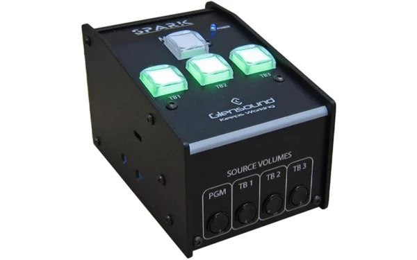 The Glensound SPARK 3 is a high-performance, sub-compact single-user commentary unit designed for broadcast professionals, live event production teams, and sports commentators.