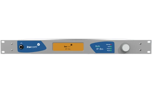 The IP-8m eight-channel AoIP codec allows for the transmission of eight digital mono-channels in phase-locked mode (8.0, 7.1, 6.0 and 2.0, 5.1 and 2.0 or 4.0 and 4.0).