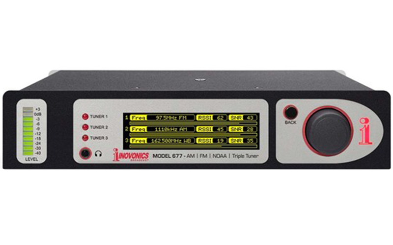 The Inovonics 677 Triple Tuner is an EAS Monitor Receiver designed for compact and efficient signal monitoring in broadcasting facilities.
