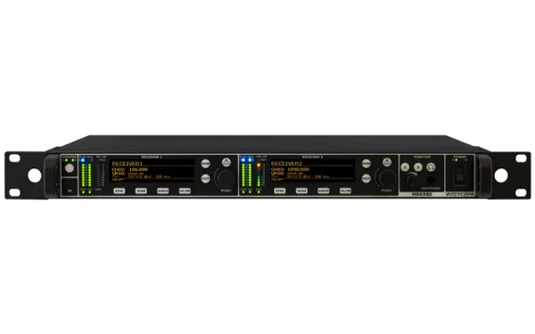 The Wisycom MRK980 is a state-of-the-art dual-channel ultra-wideband receiver, designed for broadcast, live events, and professional audio applications.