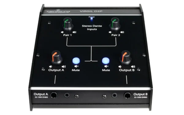 The Glensound Virgil D2P is a headphone monitoring solution designed for two users sitting next to each other who need to monitor one or two stereo sources.