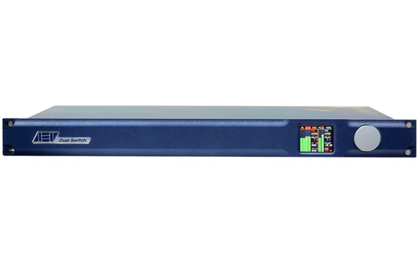 The AEV Dual Switch is a sophisticated audio detector and switcher featuring two inputs and one output, designed to meet various audio management needs.