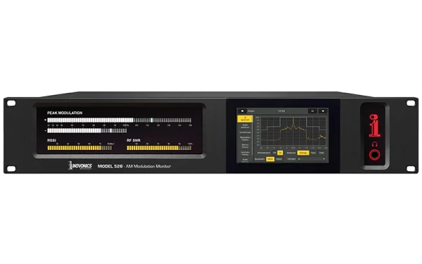 The all-digital Inovonics 526 AM Modulation Monitor combines detailed DSP signal analysis with a menu-driven touch-screen display.