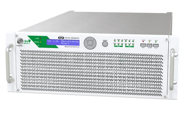 The DB Broadcast KFG NEXT 3500 3.5kW amplifier is available with either an air cooling system or an advanced liquid cooling system for extended lifespan.