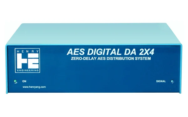 The Henry Engineering AES Digital DA 2x4 is a distribution system for digital audio signals maintaining accurate signal levels and impedances.