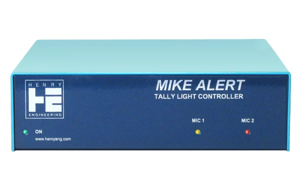 The Henry Engineering MIKE ALERT BI-COLOR TALLY LIGHT CONTROLLER makes installation of Yellowtec’s “Mika” mic arms easy!