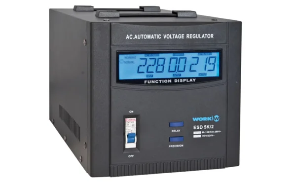 The Work ProESD 5 K/2 Voltage Regulator maintains a constant output supply when voltage oscillates between 140 and 250 V.