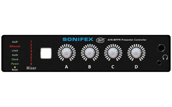 Sonifex AVN-MPPR Dante Microphone and Line Patch Panel Front View